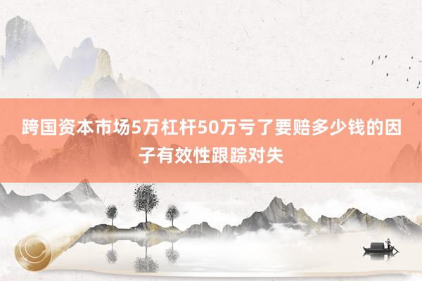 跨国资本市场5万杠杆50万亏了要赔多少钱的因子有效性跟踪对失