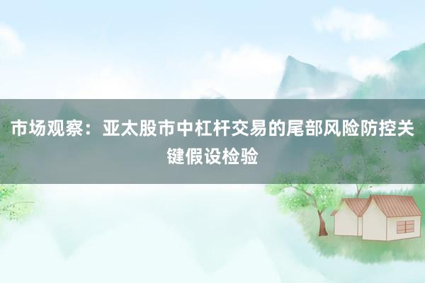 市场观察：亚太股市中杠杆交易的尾部风险防控关键假设检验