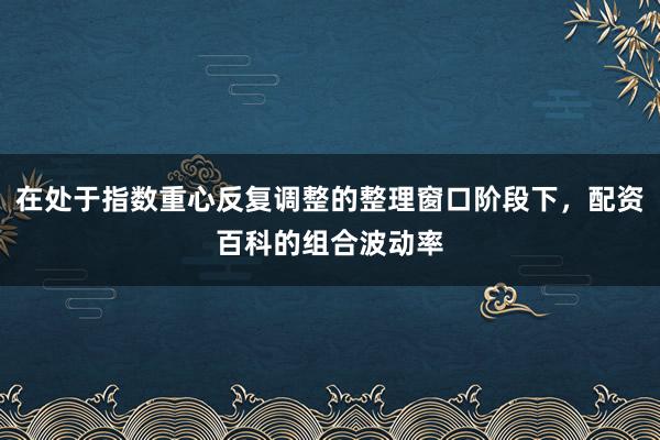 在处于指数重心反复调整的整理窗口阶段下，配资百科的组合波动率