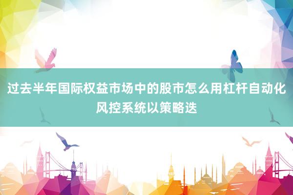 过去半年国际权益市场中的股市怎么用杠杆自动化风控系统以策略迭
